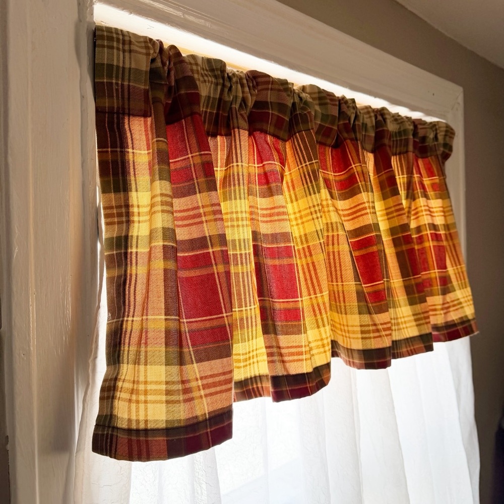 Springs Global Plaid Window Valance